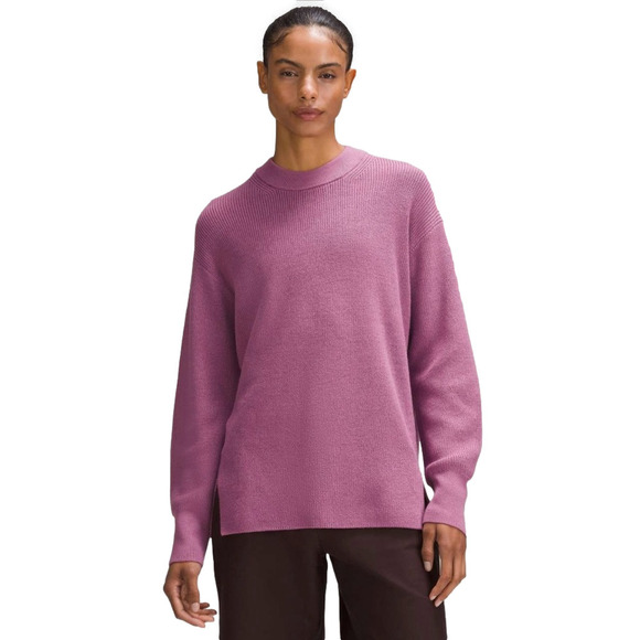 lululemon athletica Sweaters - 2023 Lululemon Merino Wool Blend Ribbed Crewneck Sweater Velvet Dust Pink Size 8
